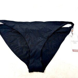 CALIA Women's Low Rise High Leg Cheekiest Swim Bottoms, XXL, Pure Black